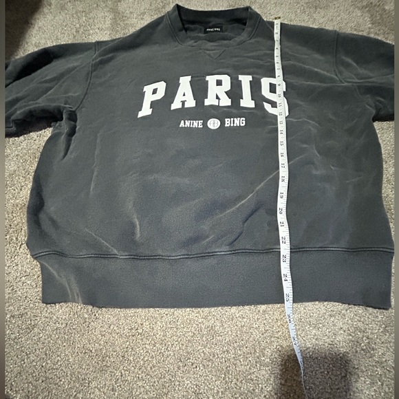 Anine Bing Ramona Paris Sweatshirt in Washed Black - Picture 2 of 8